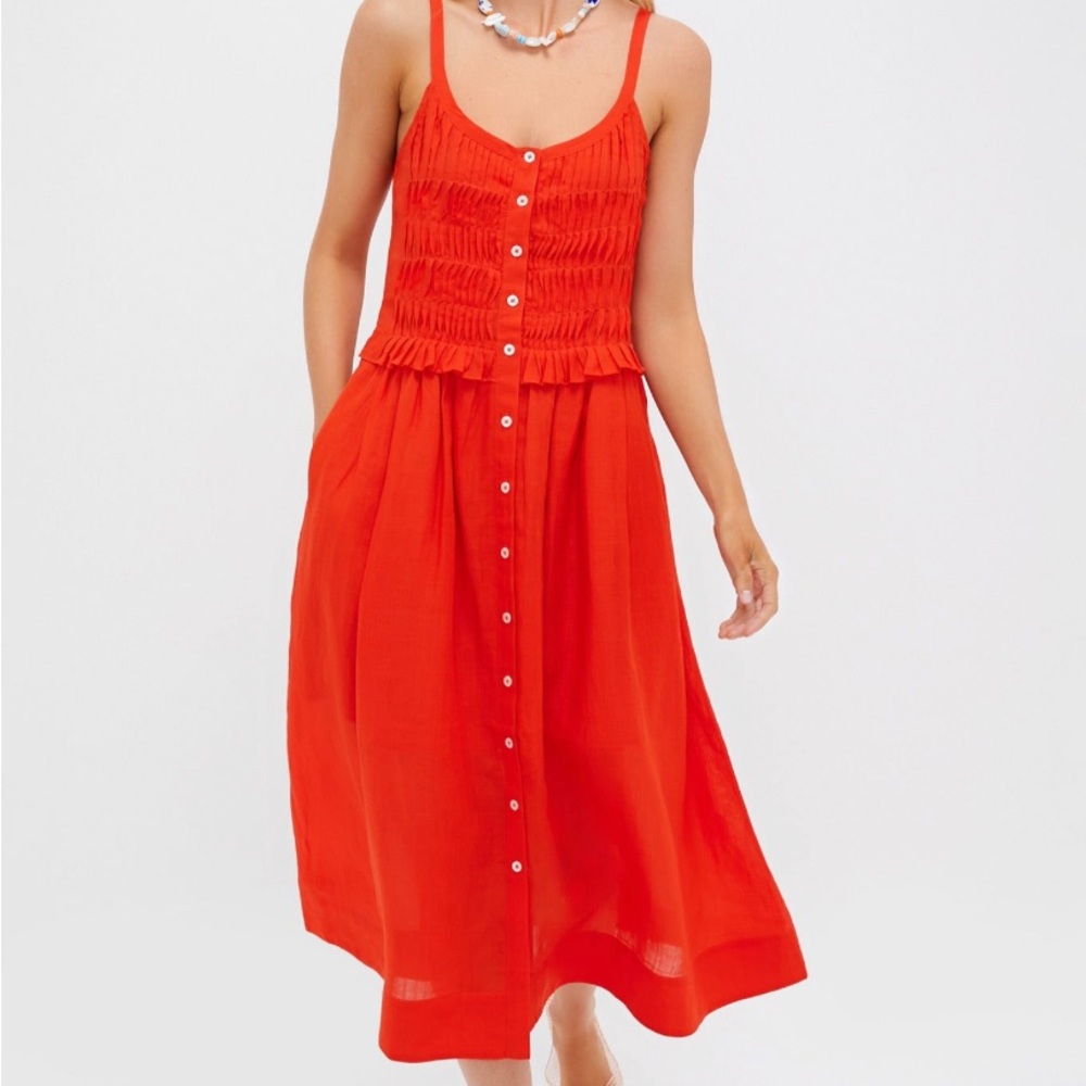 Sea New York Chili Zora Solid Tank Button Down Dress NWT